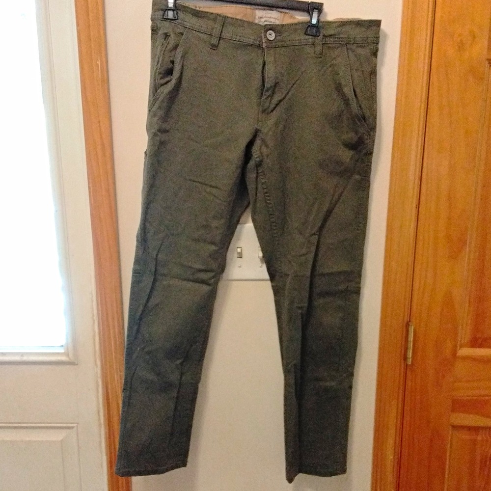 Weatherproof Men's Green Straight Fit Pants 34W Stretch Pockets